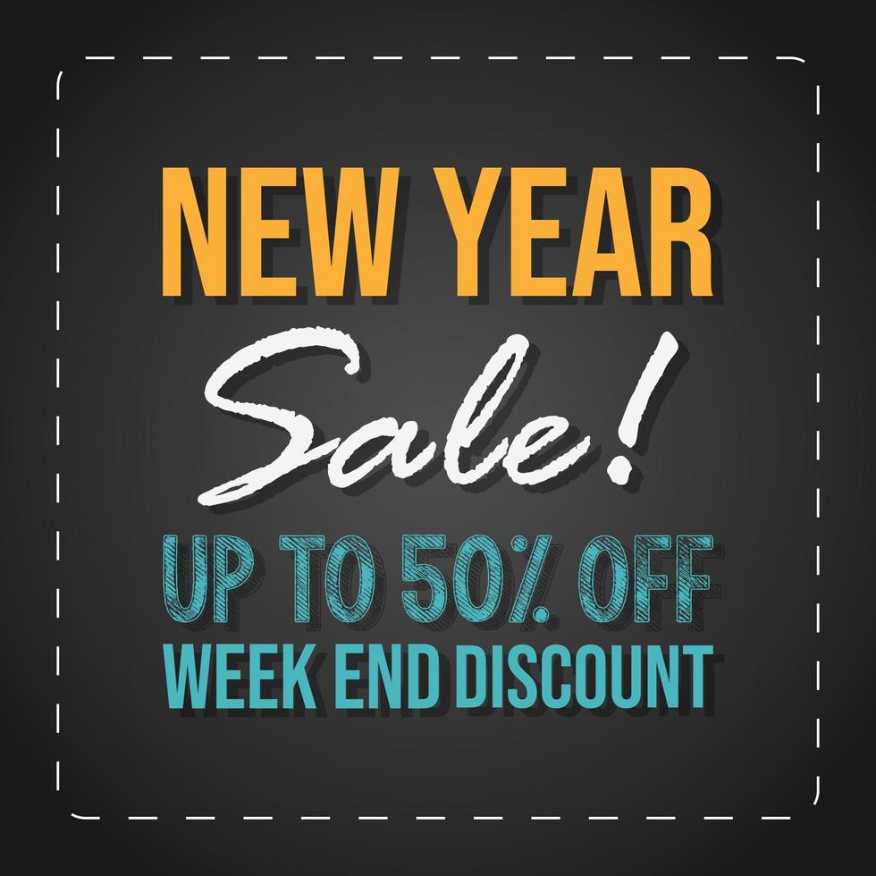 New year sale discount banner template vector