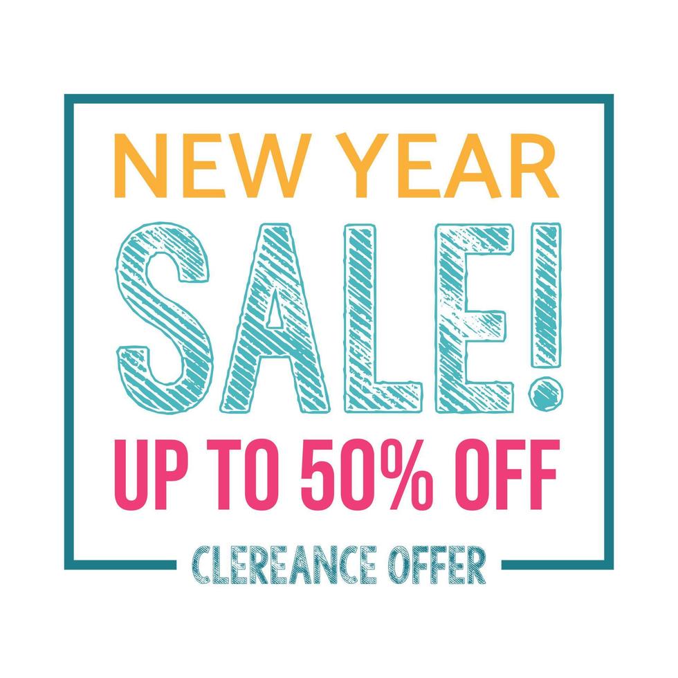 New year sale discount banner template vector