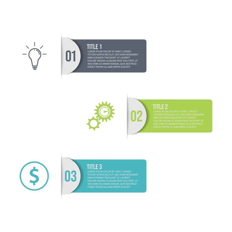 3 steps of business infographic vector