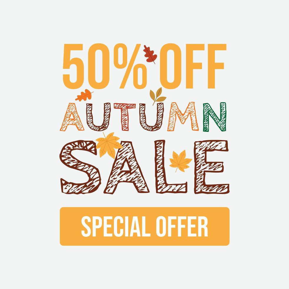 Autumn sale with leaf fall vector image