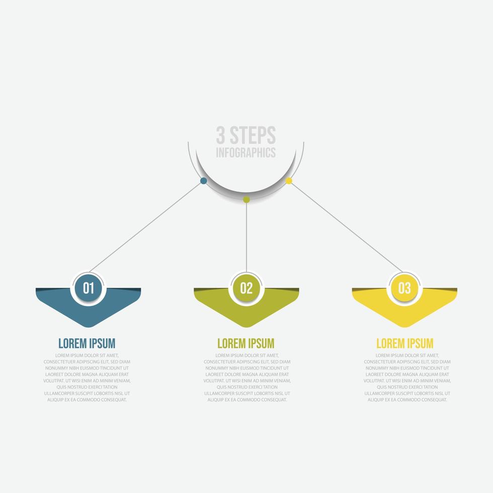 3 pasos del vector infográfico empresarial