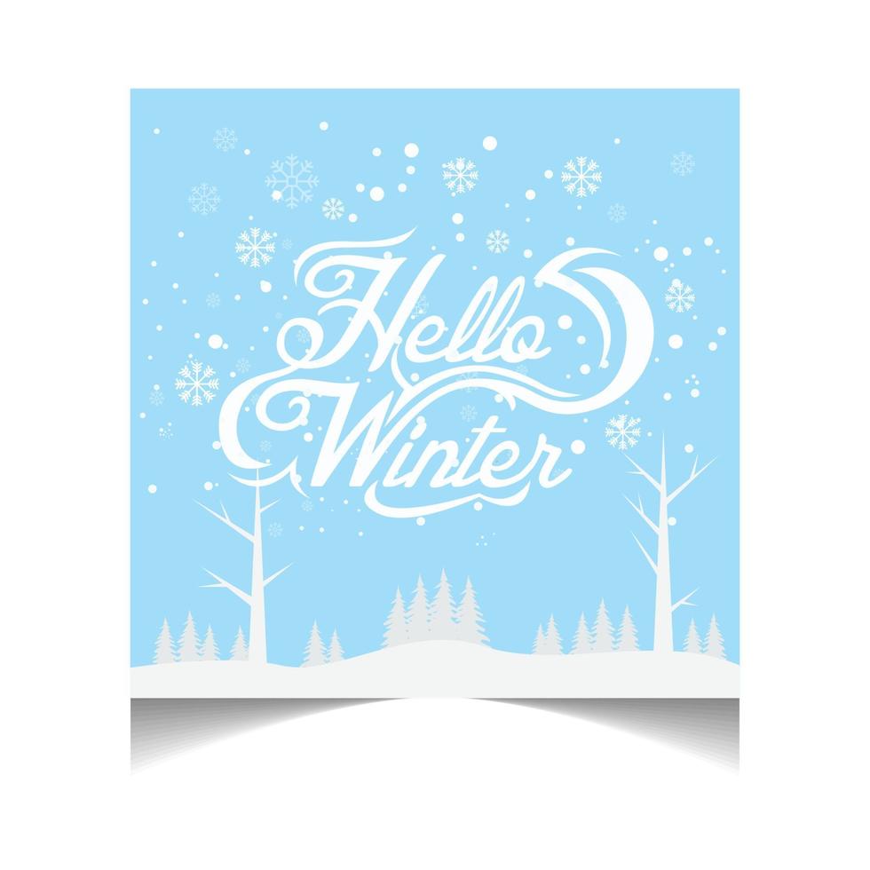 Hello winter vector background design