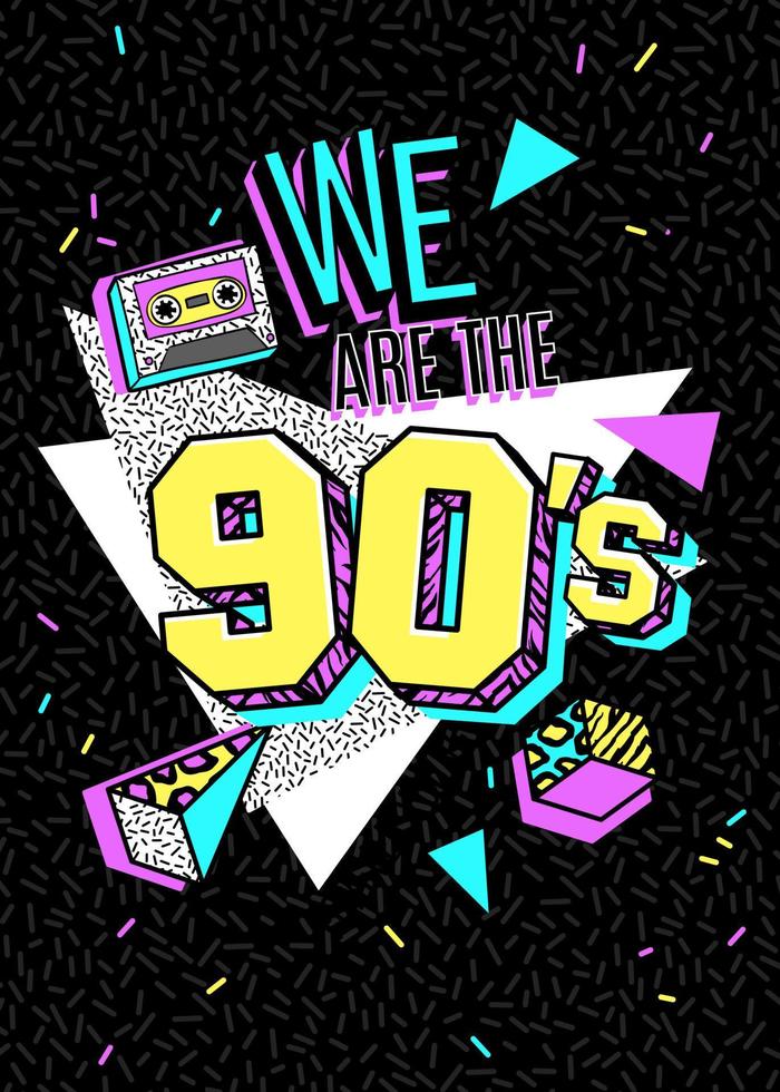 Poster in 80s-90s memphis style. vector