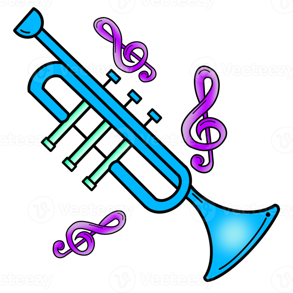 The blue trumpets and music png