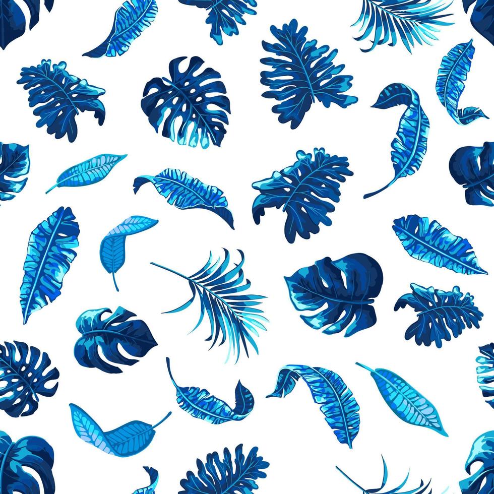 Tropical seamless pattern with palm leaves. vector