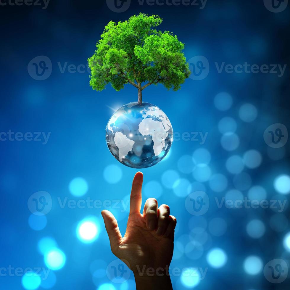 Energy saving, Saving power and Environmental. Copy space. photo