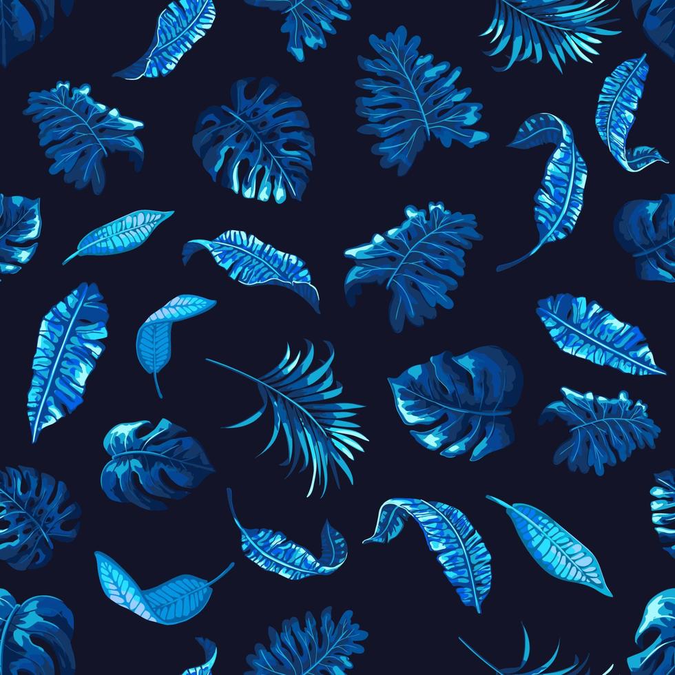 Tropical seamless pattern with palm leaves. vector