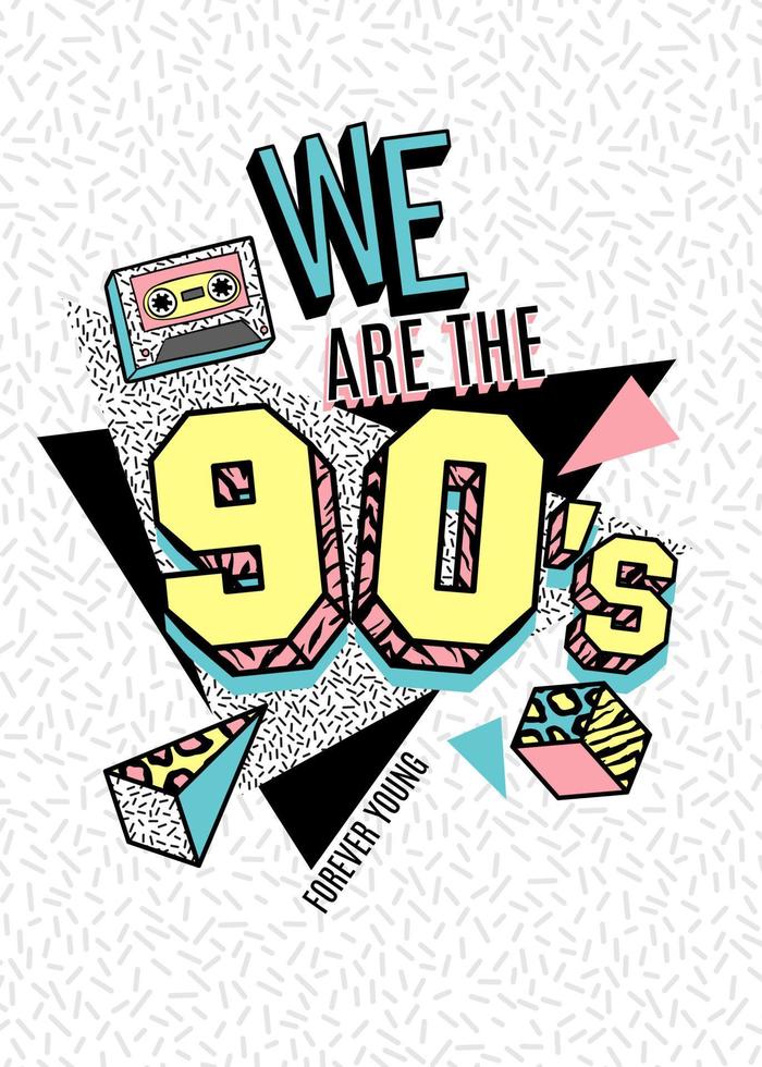 Poster in 80s-90s memphis style. vector