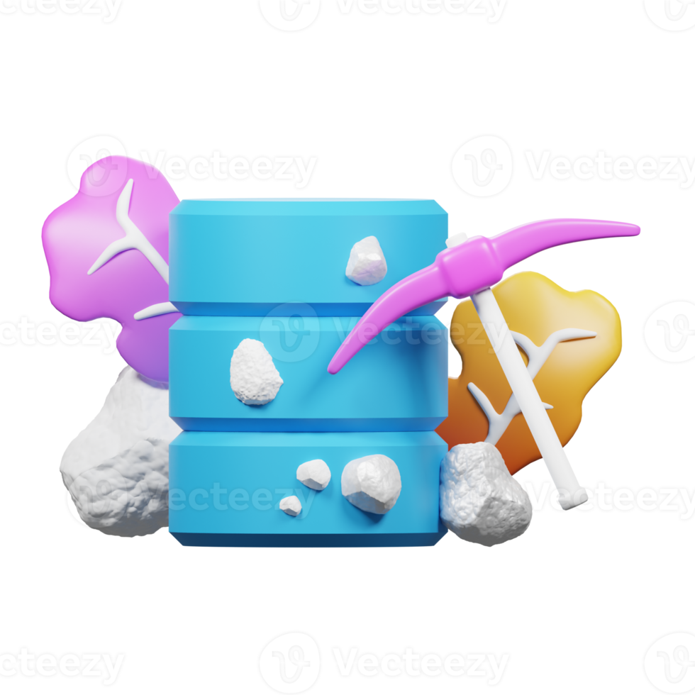 3D Render Database Mining png