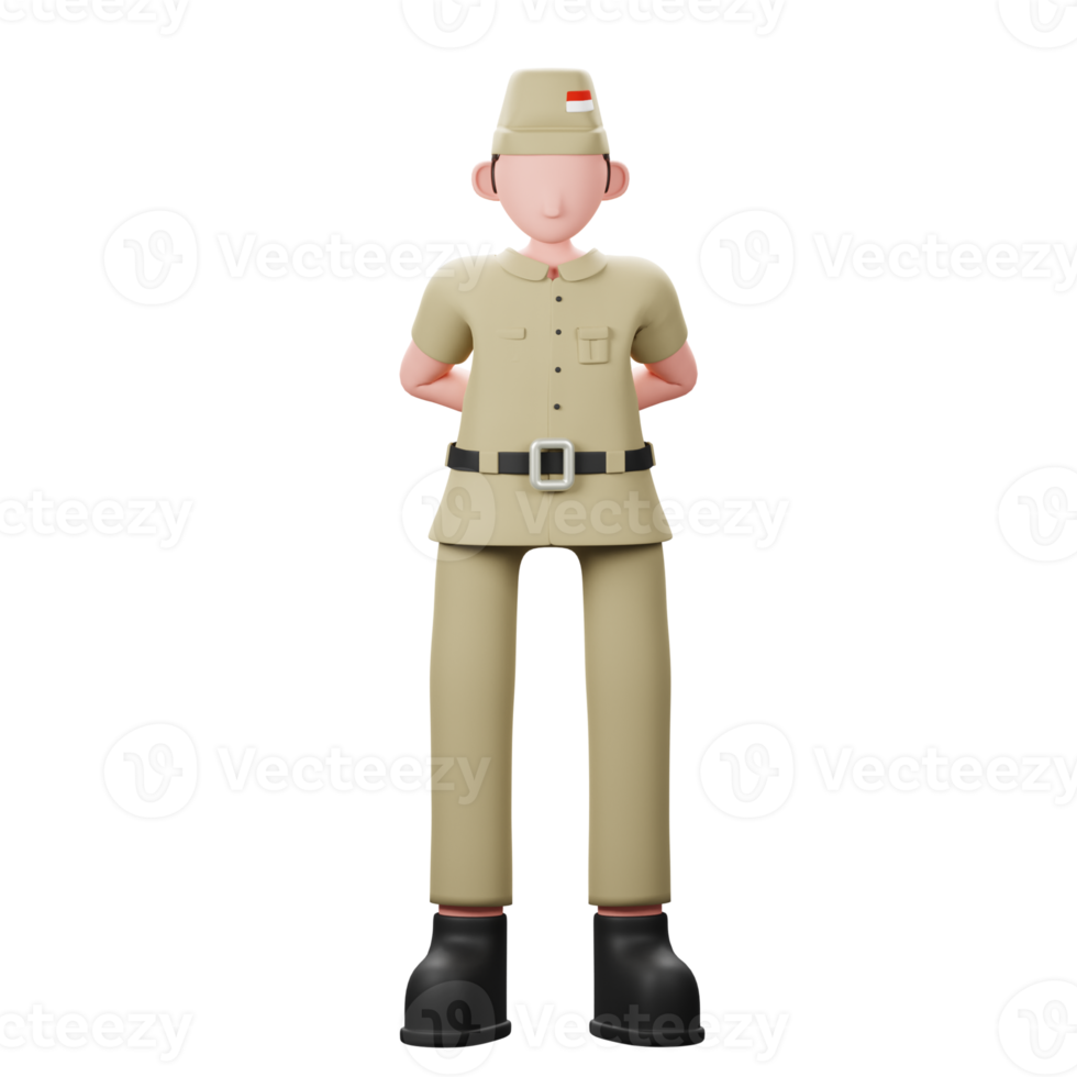 personaje veterano de pie png