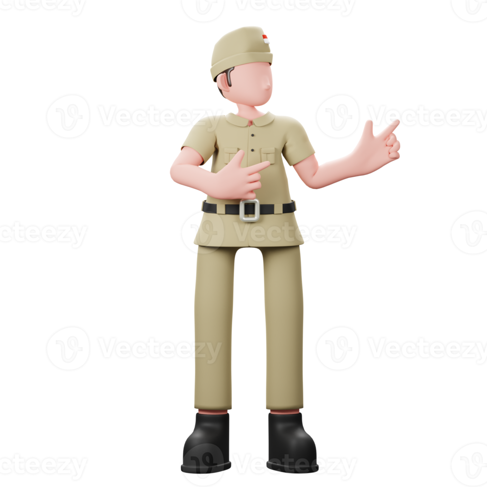 personaje veterano señalando png