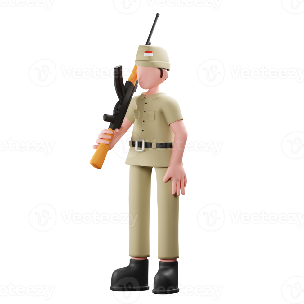 personaje veterano traer arma png