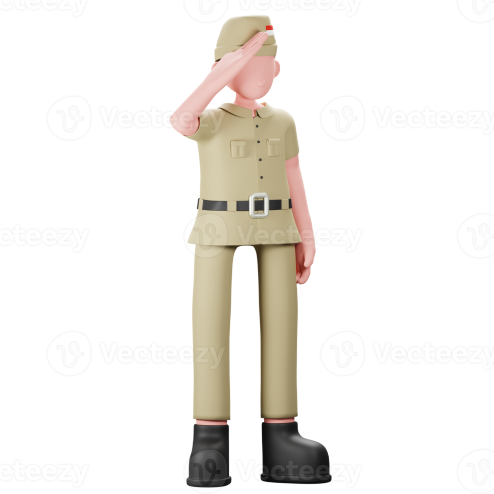 veteran character salute png