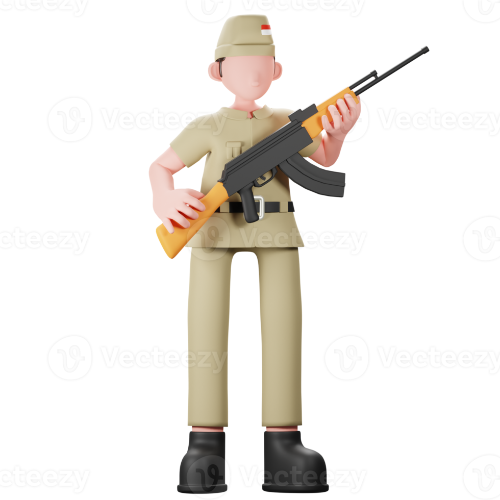 veteran character holding weapon png