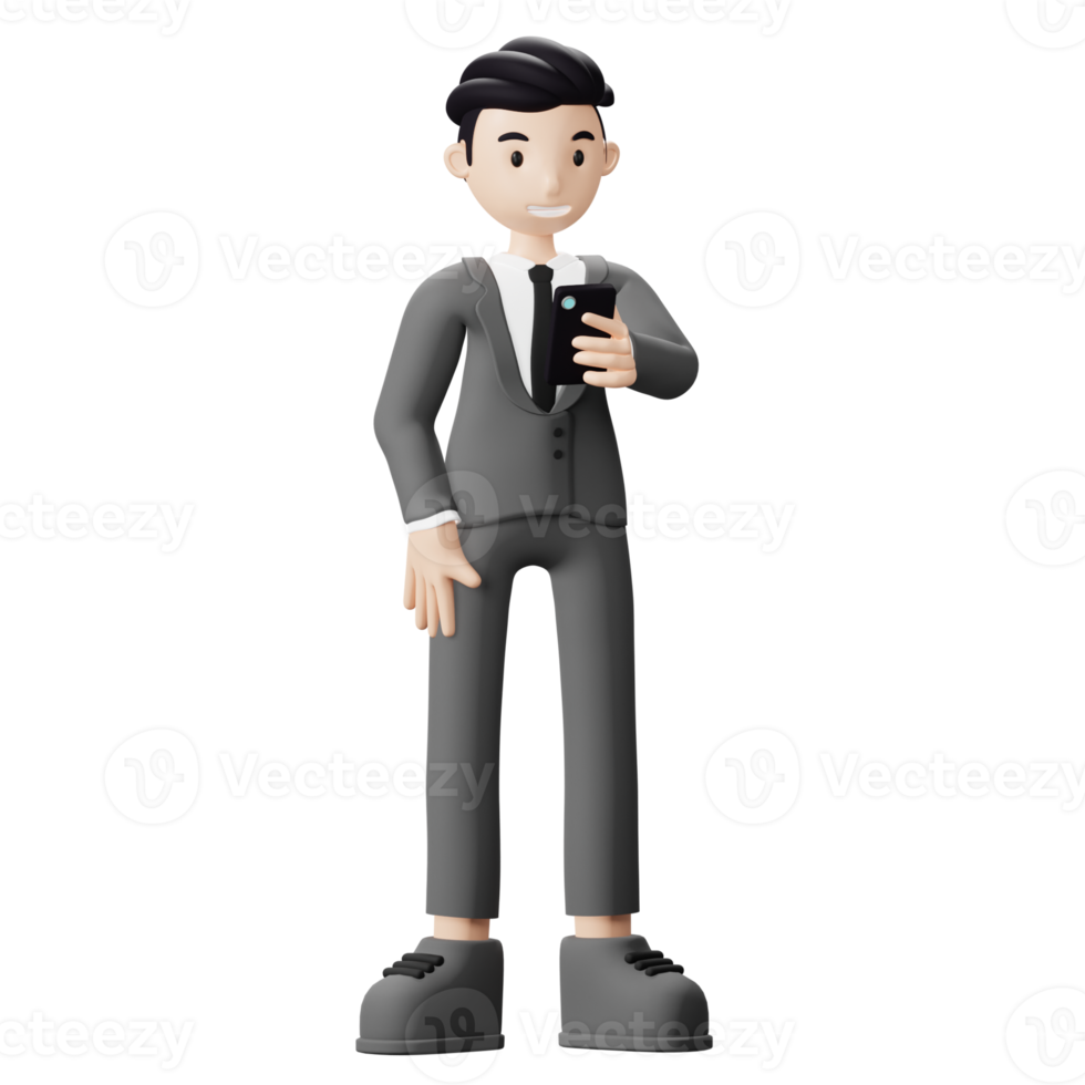 Business Man Holding Phone png
