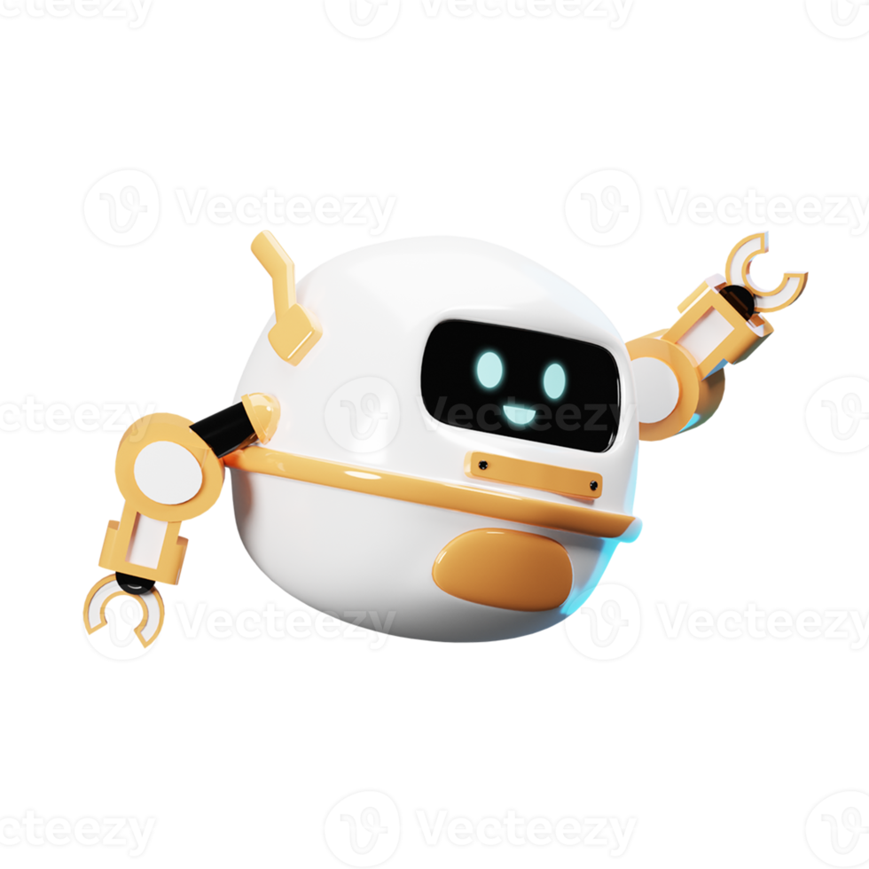 3d robot portafortuna volante png