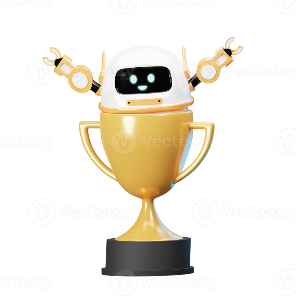 campeón de la mascota del robot 3d png