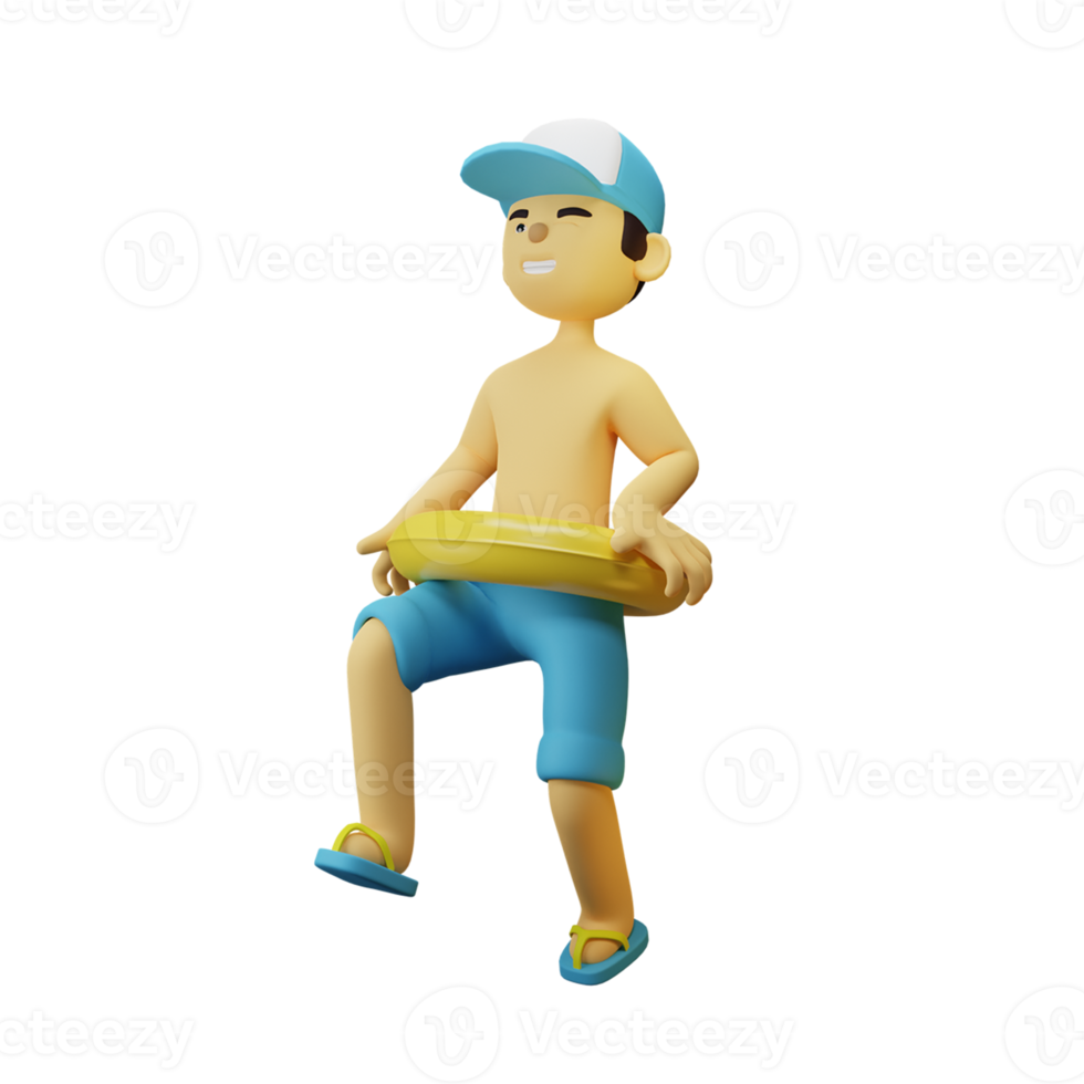 menino de verão de personagem 3d correndo png