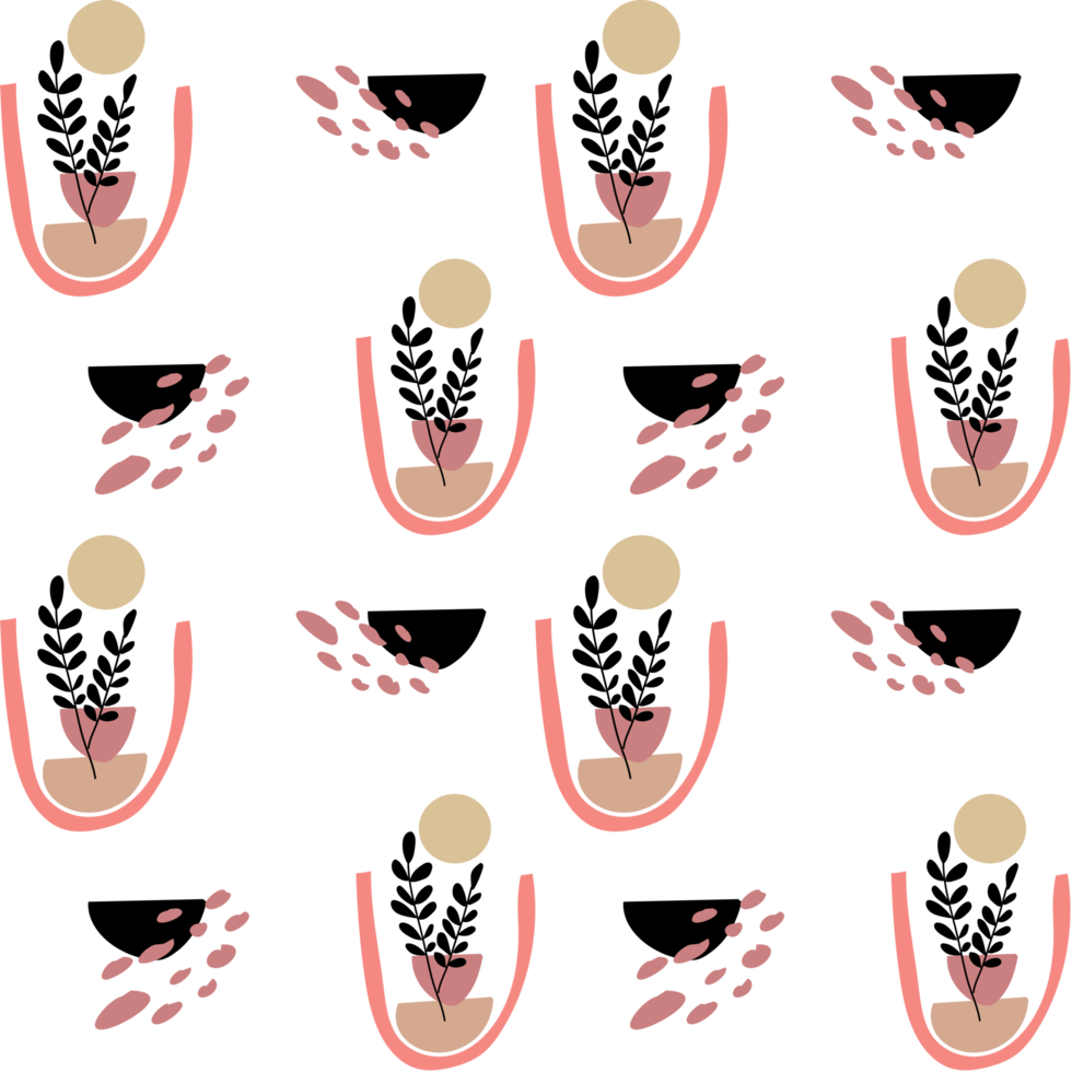 Botanical Boho Seamless Pattern png