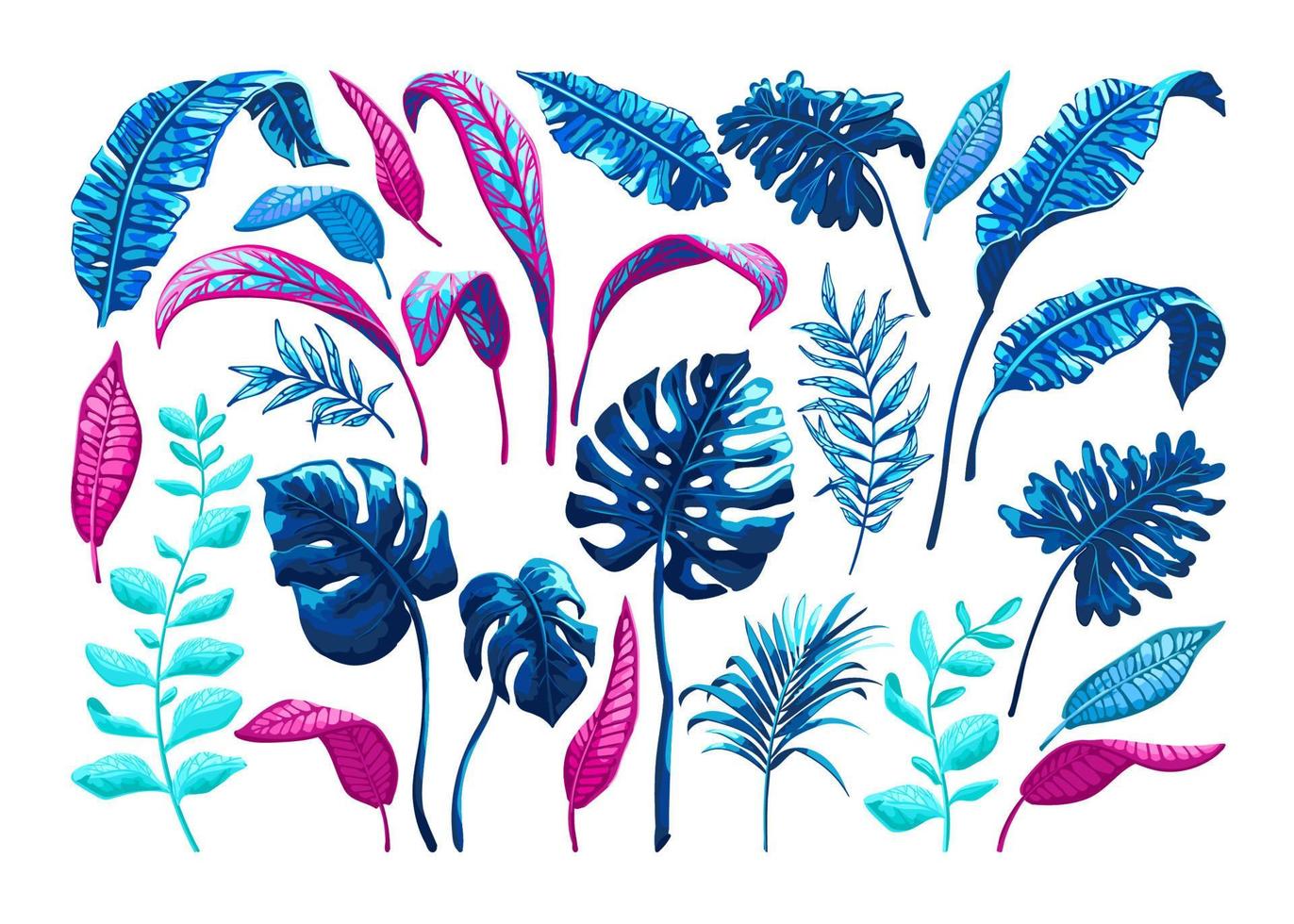 Tropical palm leaves. vector