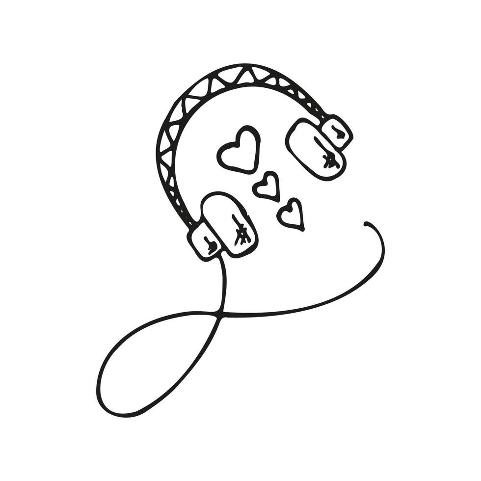 icono de auriculares vector doodle ilustración