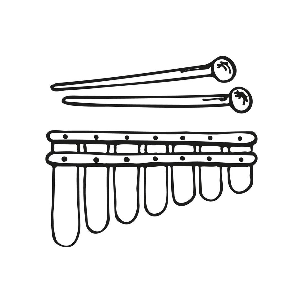 doodle set musical instruments. Vector hand drawn illustration