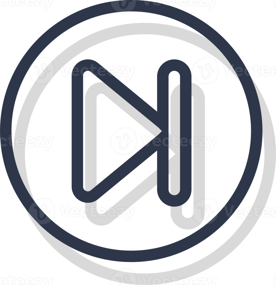 Next icon for media player button interface. Video and audio player navigations symbol in line design style. png