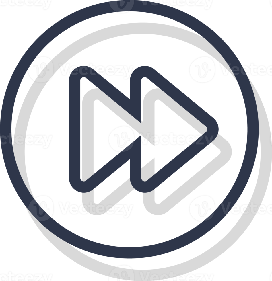 Forward icon for media player button interface. Video and audio player navigations symbol in line design style. png