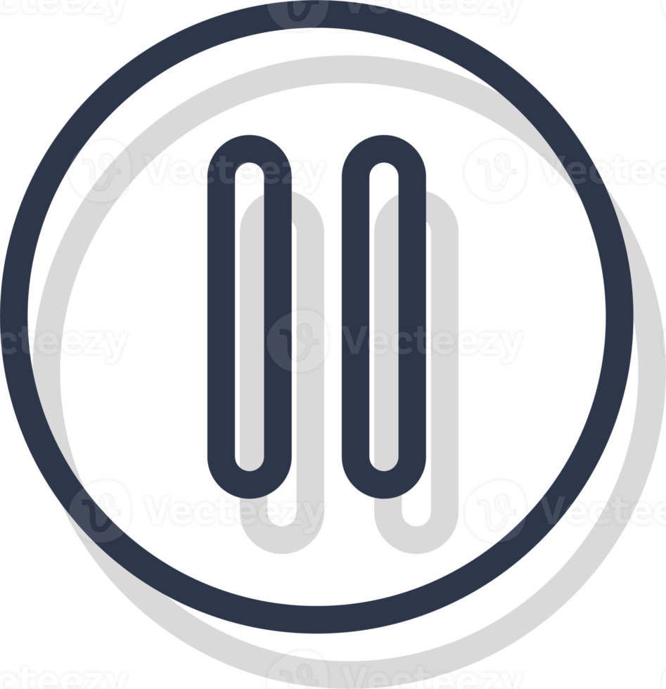 icône de pause pour l'interface du bouton du lecteur multimédia. symbole de navigation des lecteurs vidéo et audio dans le style de conception de ligne. png