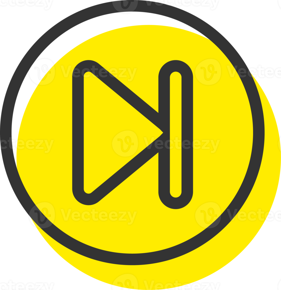 nächstes Symbol für die Schaltflächenschnittstelle des Media Players. Video- und Audioplayer-Navigationssymbol im Liniendesign-Stil. png