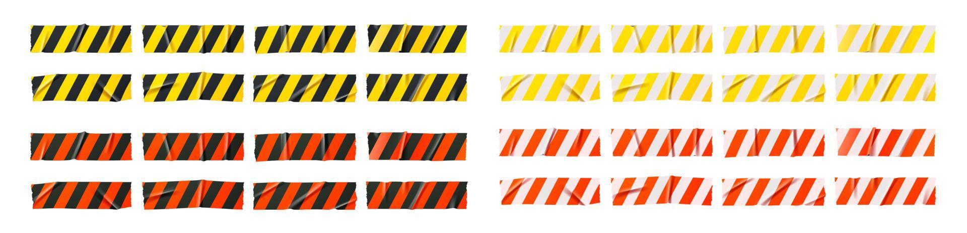 Security warning tapes, caution danger stripes set vector
