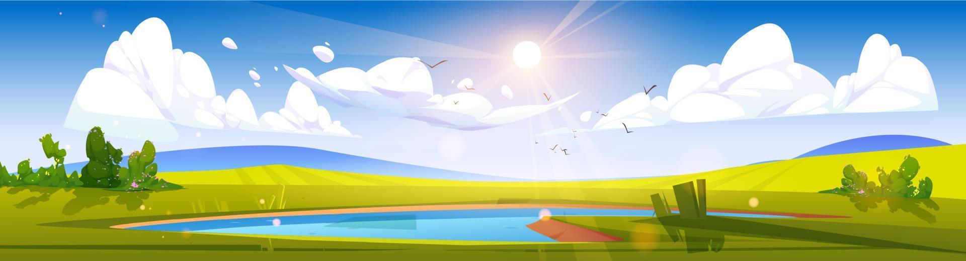 Cartoon nature landscape day time background vector