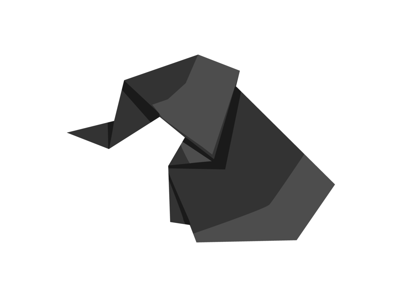 Origami art design - elephan png
