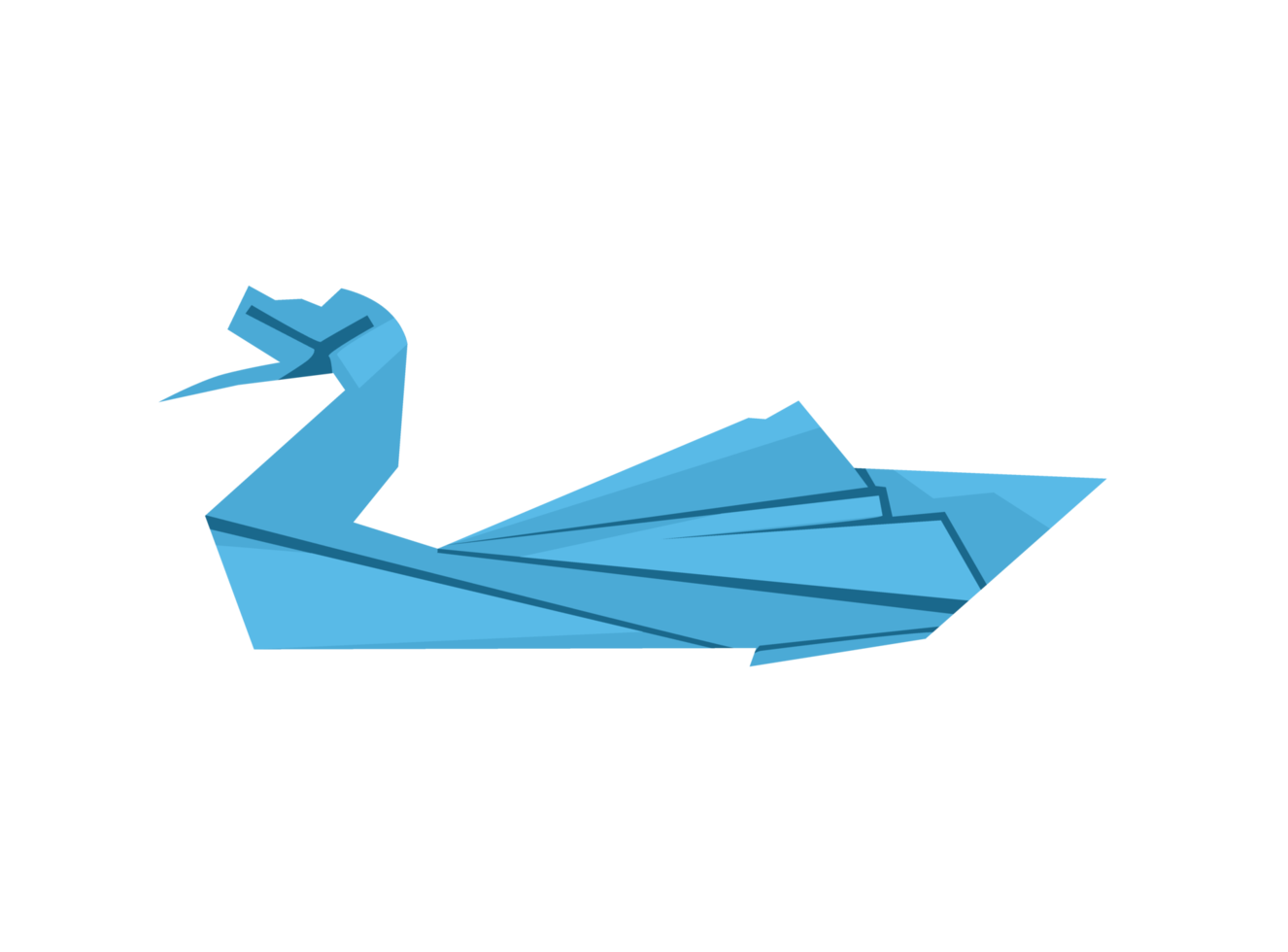 diseño de arte de origami - cisne png