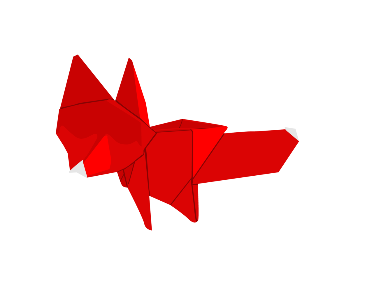 diseño de arte de origami - zorro png