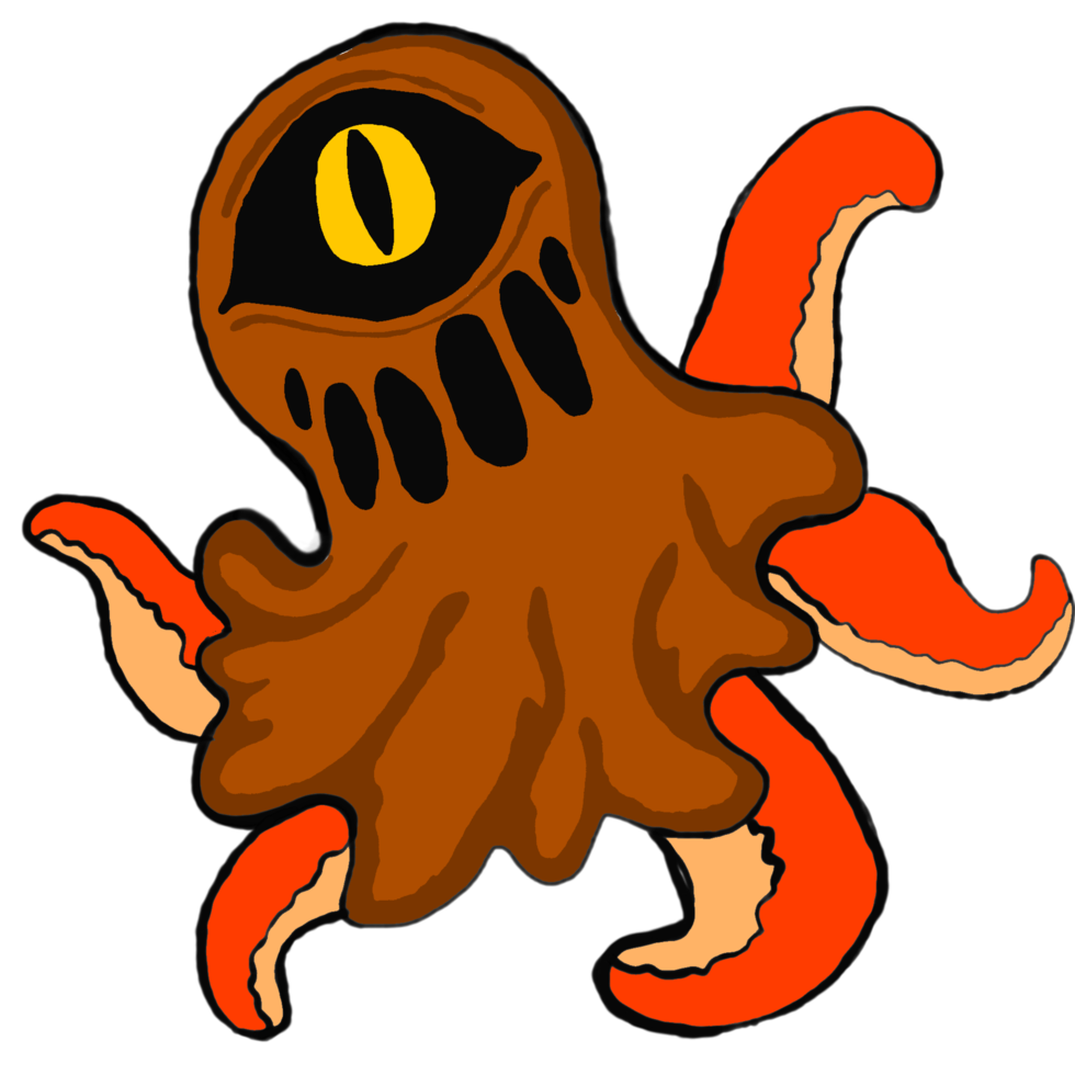 halloween - cycloop Octopus monster tekenfilm karakter png