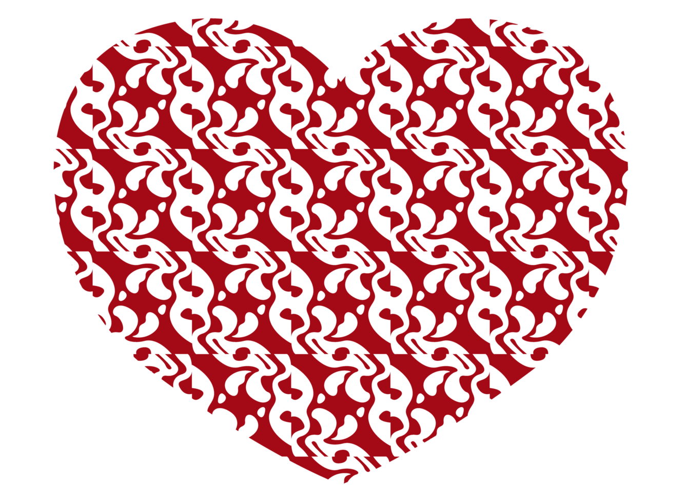 red valentine love with ornament pattern png