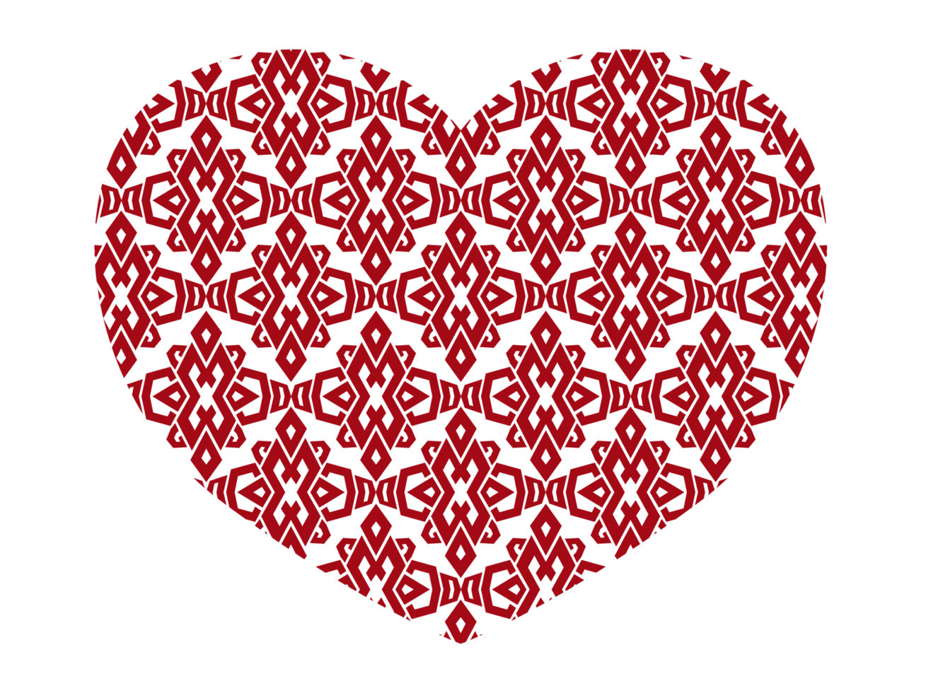 red valentine love with ornament pattern png