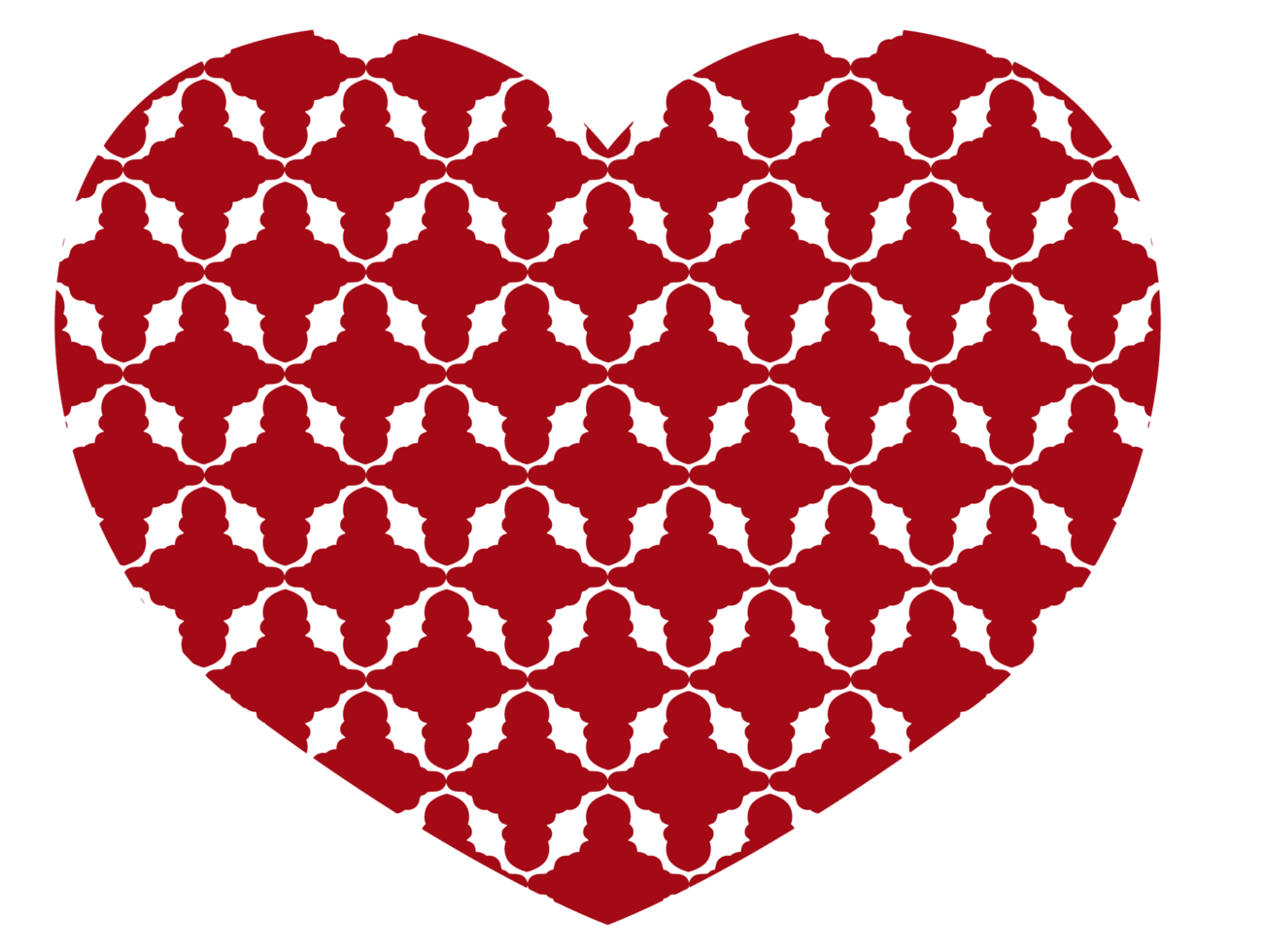 red valentine love with ornament pattern png