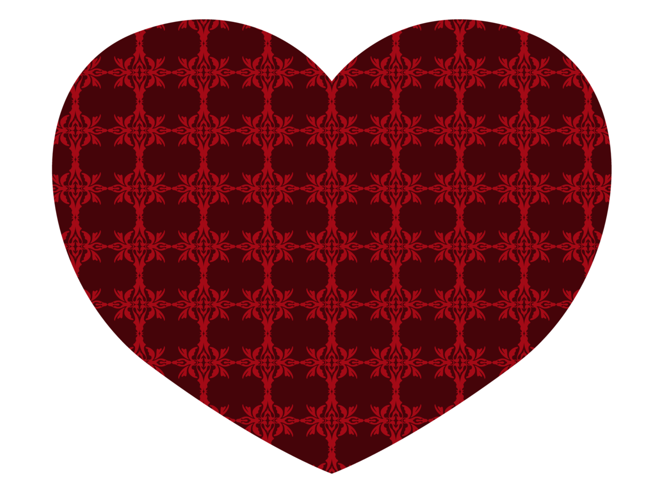 red valentine love with ornament pattern png