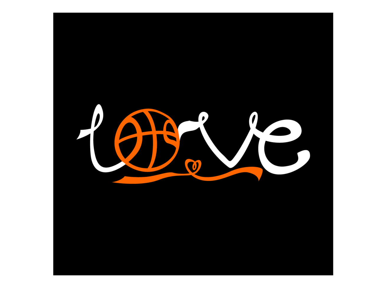 Love basketball typography design 12996725 PNG