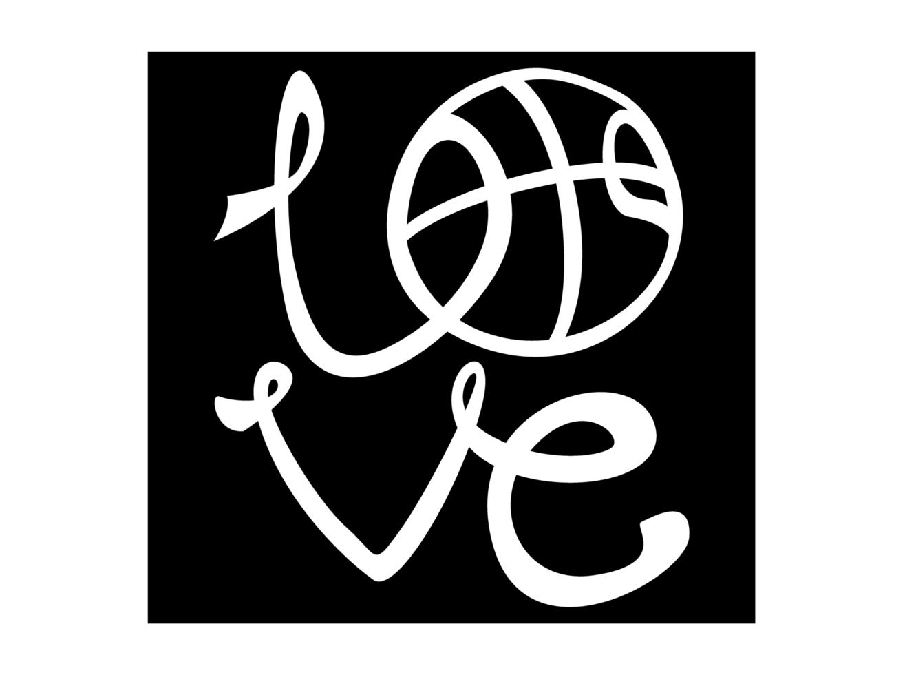 Love basketball typography design png