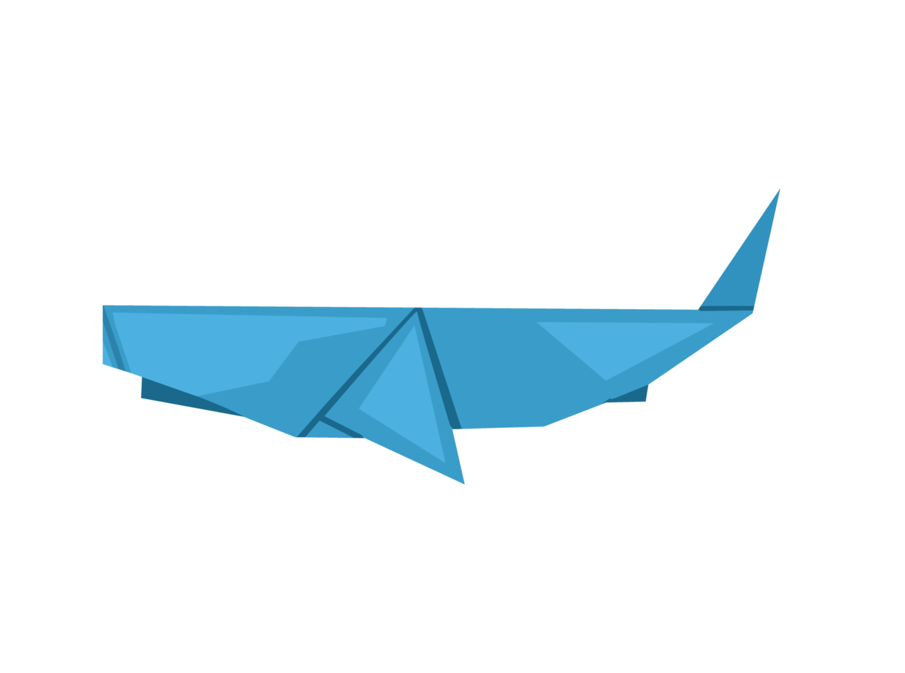 Origami art design - whale png