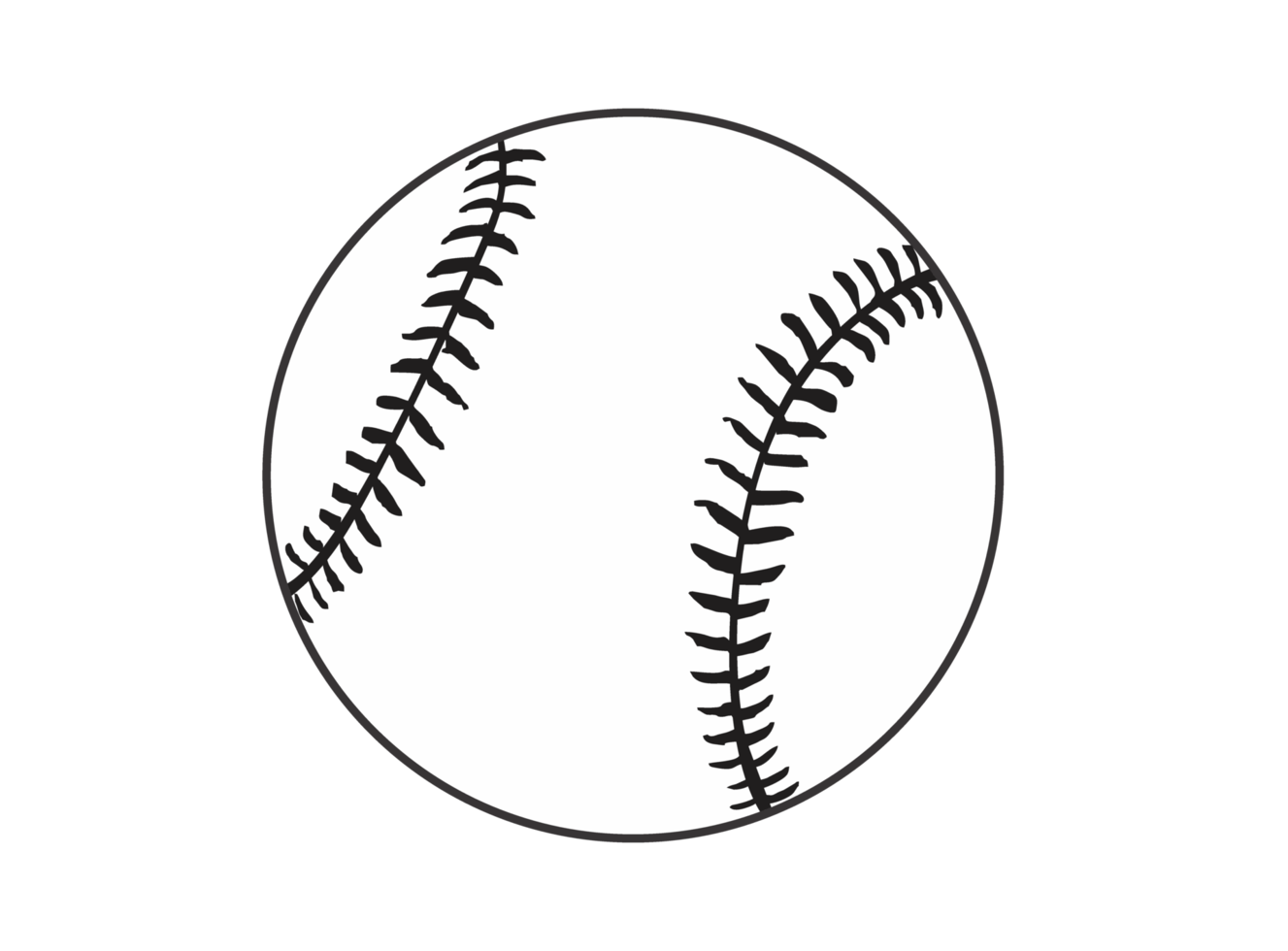 Sportball - Baseball Strichzeichnungen png