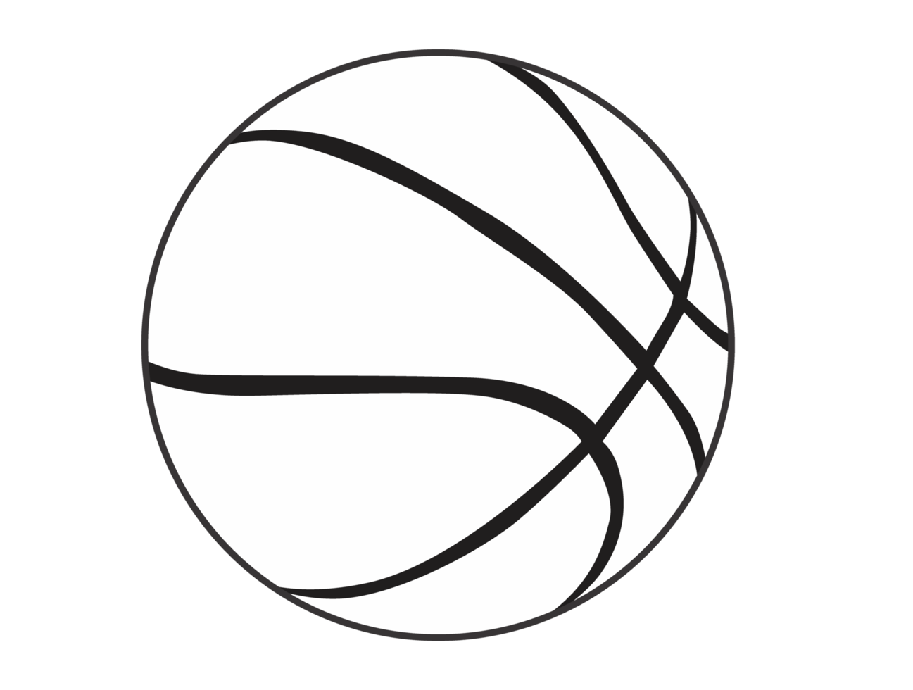 Sport ball - basketball line art PNG