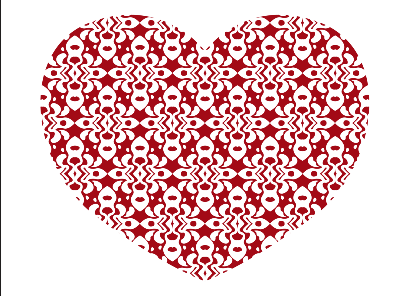 red valentine love with ornament pattern png