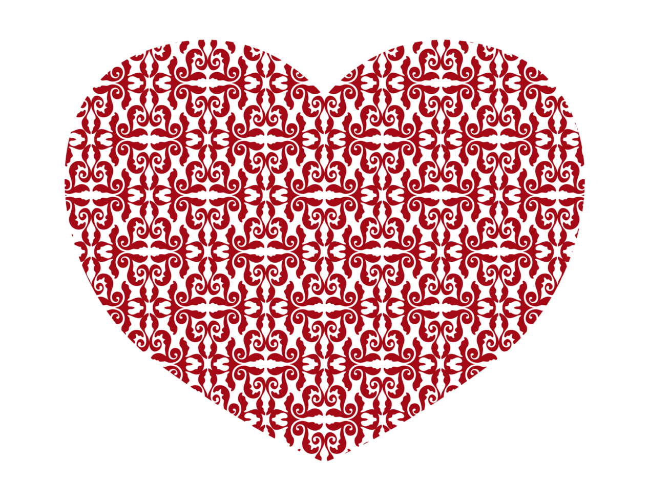 red valentine love with ornament pattern png