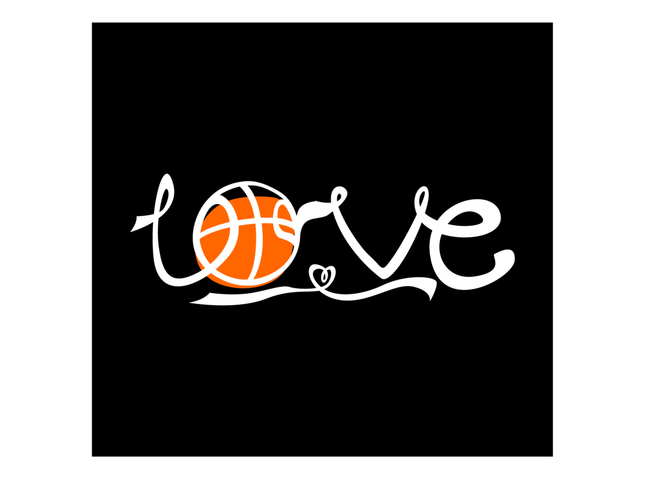 amour conception de typographie de basket-ball png