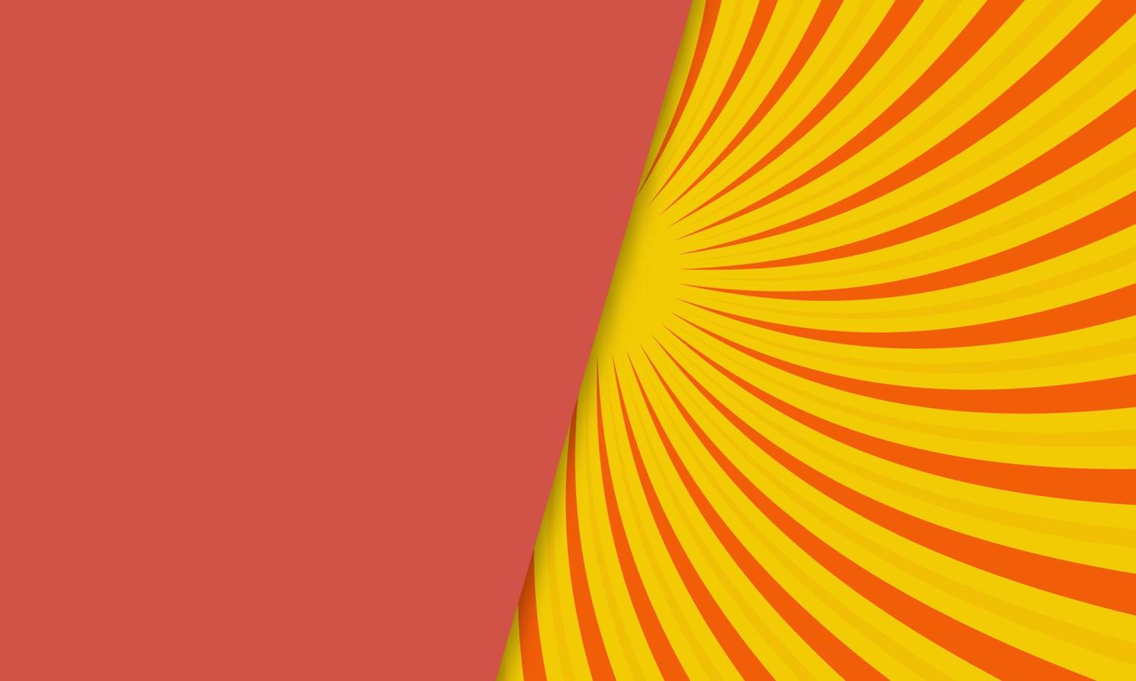 Fondo de fondo de estilo superpuesto de vector abstracto amarillo naranja rojo con rayos. ilustración vectorial grunge retro con un fondo de círculo blanco. diseño abstracto de rayos de sol. sol naciente de la vendimia