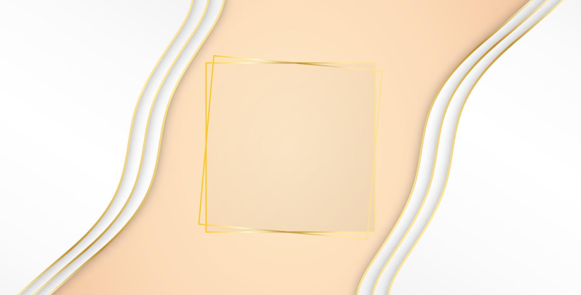 diseño de plantilla blanca y luz de fondo de lujo abstracto con plantilla cuadrada de brillo dorado. fondo de estilo superpuesto. ilustración vectorial el fondo rosa se superpone al ilustrador vectorial blanco vector
